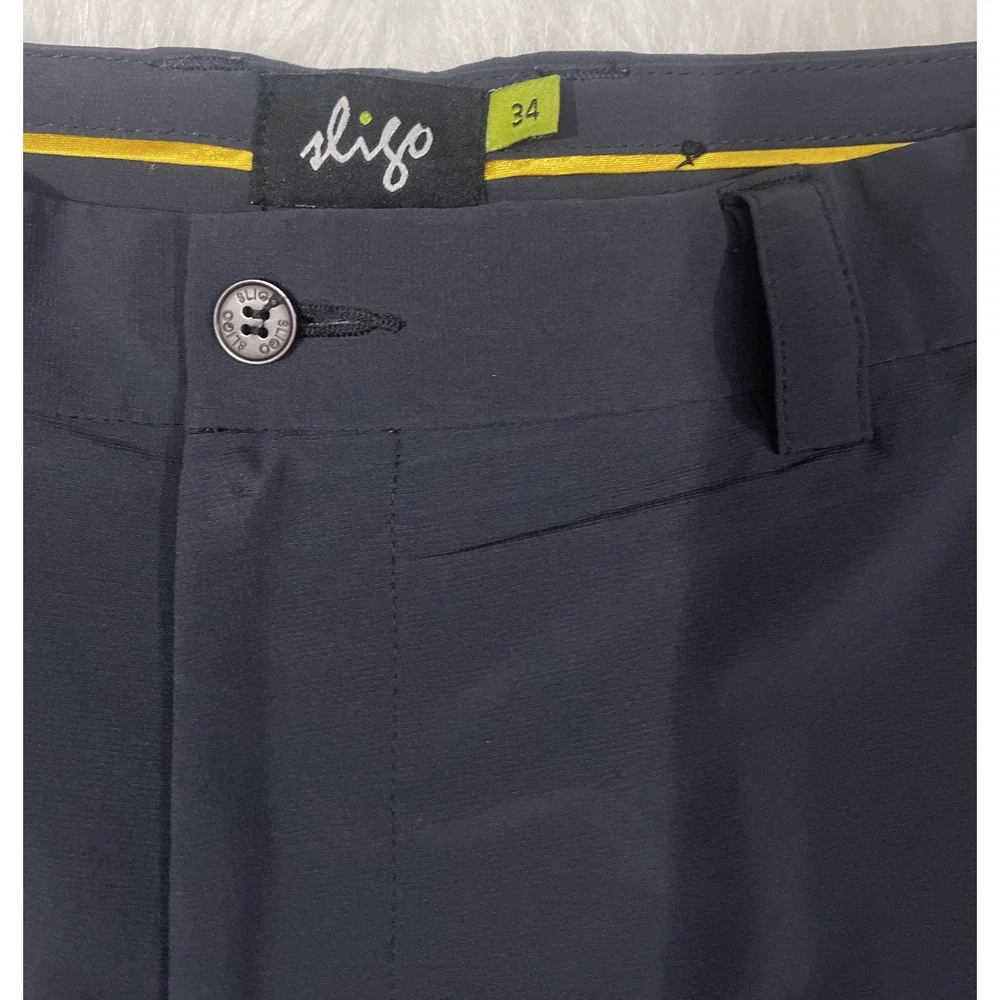 Sligo Golf Shorts Gray Athletic Zip Flat Front Pockets Mens 34